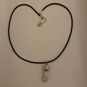 White marble gemstone necklace